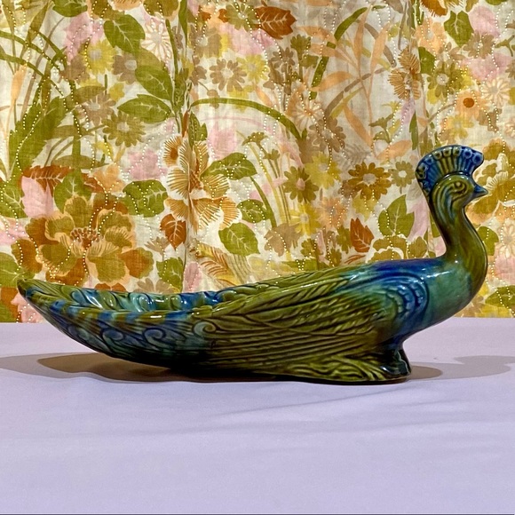 Absolutely Fabulous Vintage Ceramic Peacock